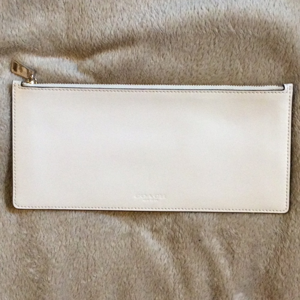 Coach Leather Cream Colored Pouch